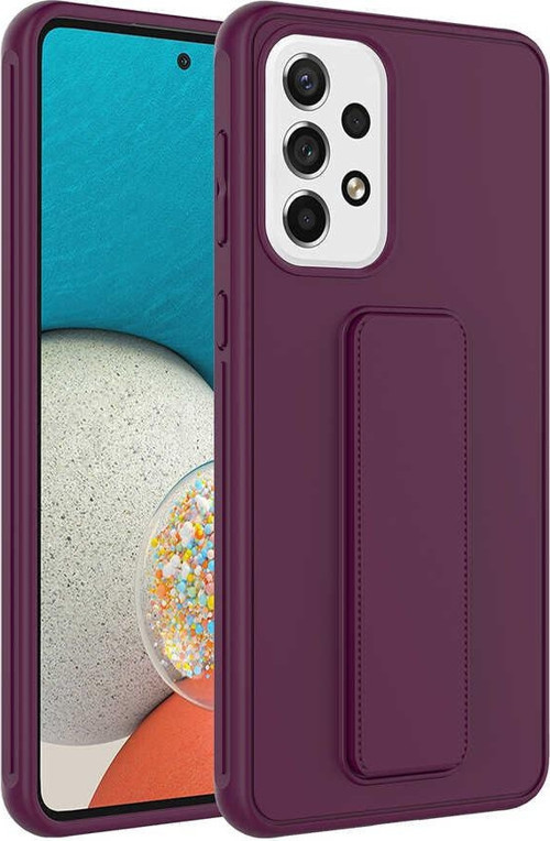 Galaxy A73 Kılıf MSRA Qstand Kapak - Mürdüm