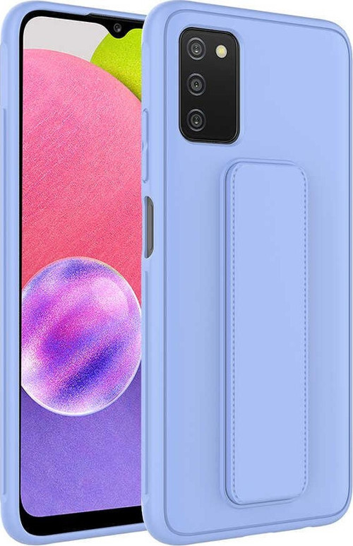 Galaxy A03S Kılıf MSRA Qstand Kapak - Lila
