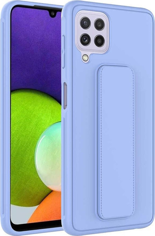 Galaxy A22 4G Kılıf MSRA Qstand Kapak - Lila