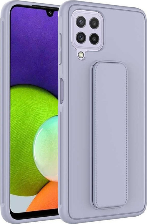 Galaxy A22 4G Kılıf MSRA Qstand Kapak - Gri