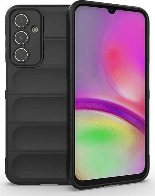Galaxy A25 Kılıf Esnek TPU Oyuklu Arka Yüzey Tasarımlı MSRA Etnik Silikon Kapak - Siyah