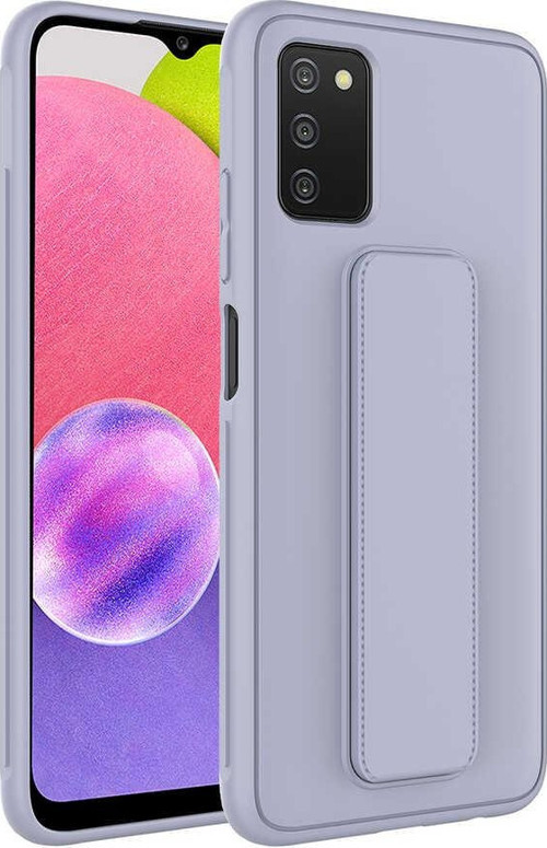 Galaxy A03S Kılıf MSRA Qstand Kapak - Gri