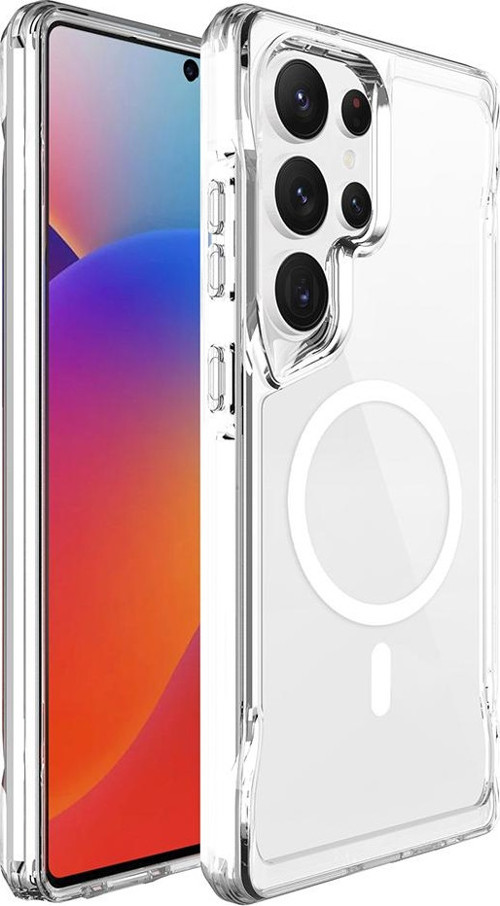 Galaxy S25 Ultra Kılıf MSRA Magsafe Şarj Özellikli T-Max Magsafe Kapak - Şeffaf