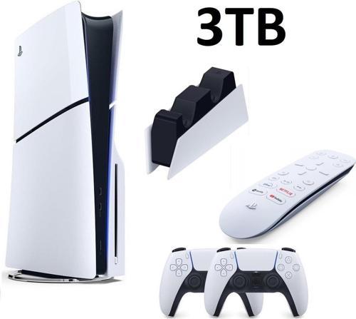 Playstation 5 Slim CD 3 TB + 2. DualSense + Sarj istasyonu + Medya Kumandası (İthalatçı Garantili)