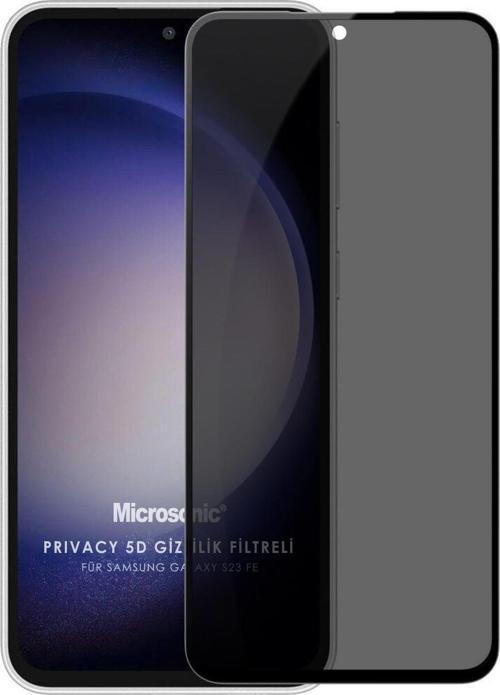 Samsung Galaxy S23 FE Privacy 5D Gizlilik Filtreli Cam Ekran Koruyucu Siyah