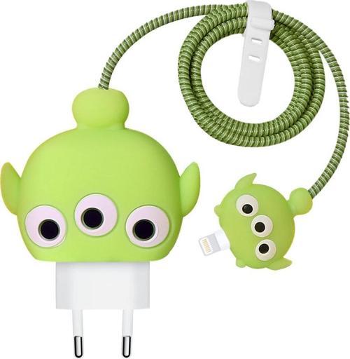 Apple iPhone Kablo Koruyucu ve Şarj Adaptör Kılıf Cartoon Figürlü Silikon Crtn-Fgr-Ty-Stry-Aln