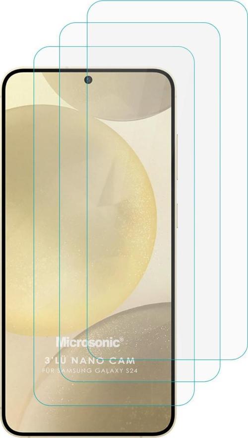 Samsung Galaxy S24 Screen Protector Nano Glass Cam Ekran Koruyucu (3`lü Paket)