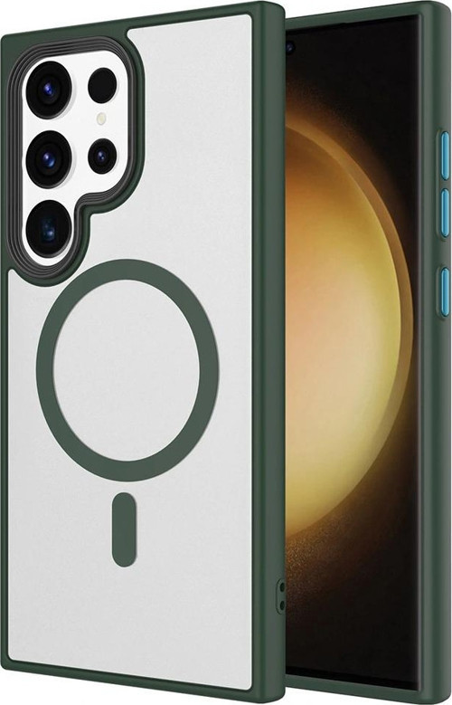 Galaxy S23 Ultra Kılıf Mat Arka Yüzey Wireless Şarj Özellikli Zore Flet M-safe Kapak