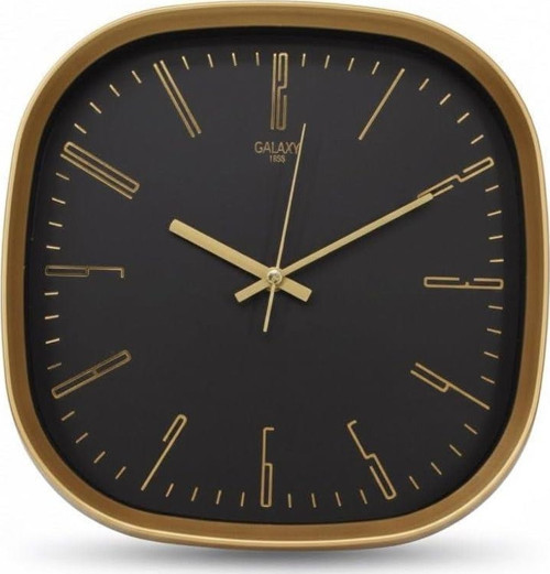 Premium Serisi ABS Kasa Duvar Saati Oval 30 CM Gold-Siyah Klasik Kadran