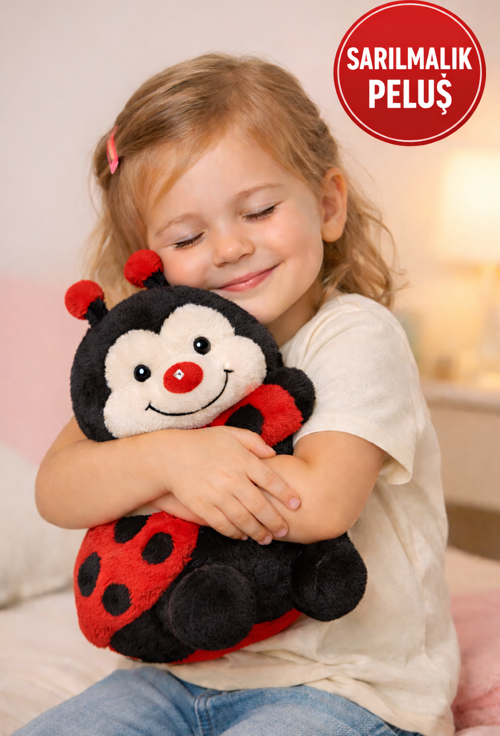 Peluş Uğur Böceği Oyuncak 33 cm – Yumuşak Sarılmalık, Sevimli Çocuk Oyuncağı
