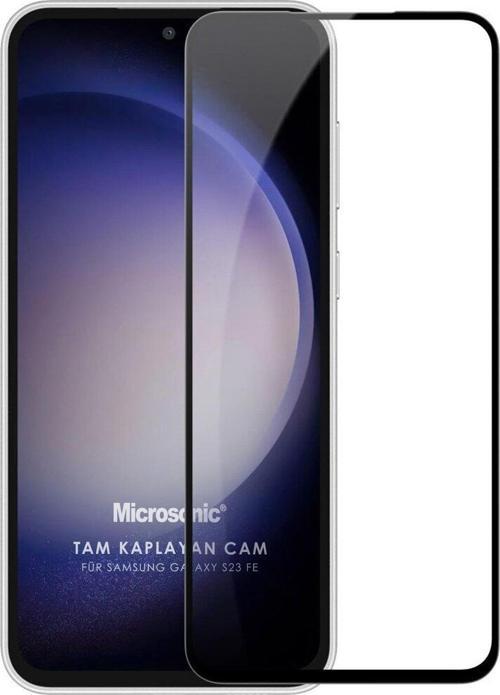Samsung Galaxy S23 FE Tam Kaplayan Temperli Cam Ekran Koruyucu Siyah