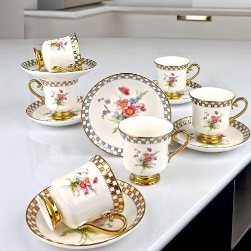 Kosova Laurel 90 cc 6’lı Ayaklı Kahve Fincan Takımı