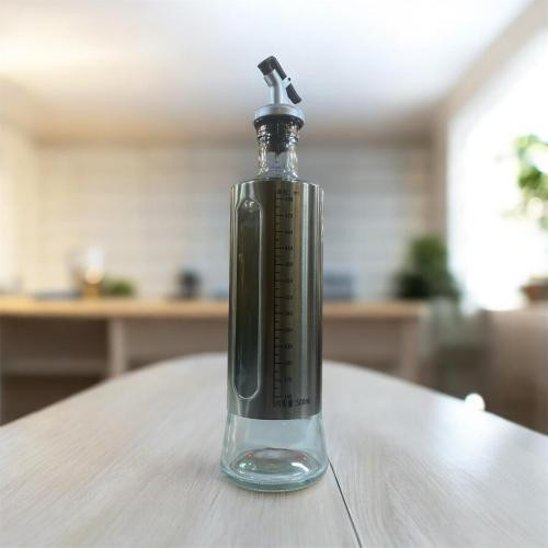 500 ml Cam Yağlık – Dışı Krom Kaplama, Ölçekli ve Damlatmaz Başlık