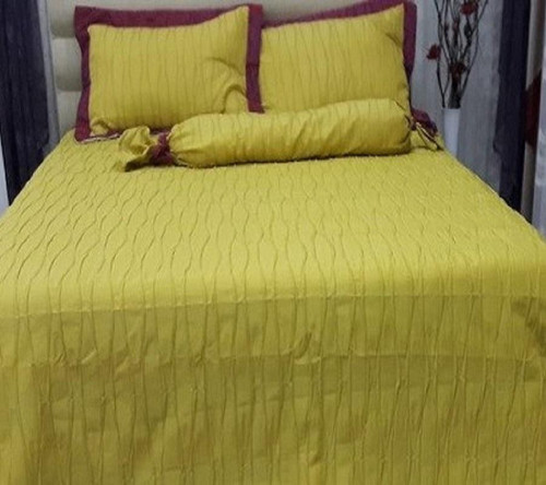 ÇİFT KİŞİLİK SATEN YATAK ÖRTÜSÜ-BATTAL BOY-GOLD V06