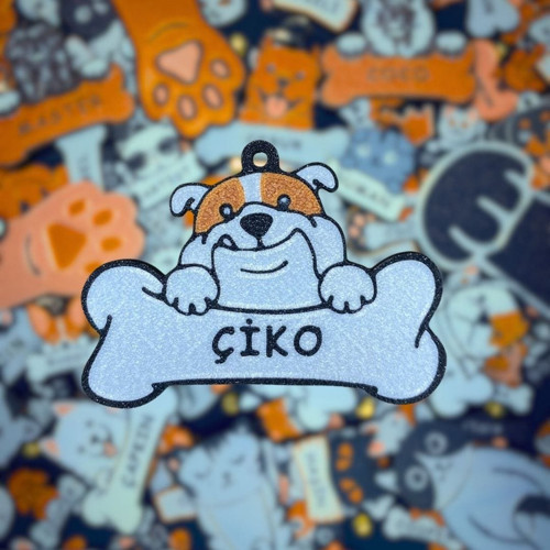 İSİMLİK KÖPEK VE KEMİK FİGÜRLÜ 45MMX65MM