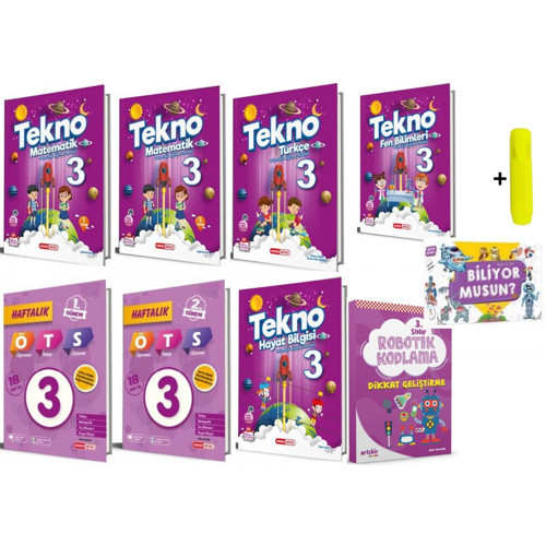 Kırmızı Beyaz Tekno Set 3.Sınıf Tüm Dersler Seti Yeni 18 Kitap