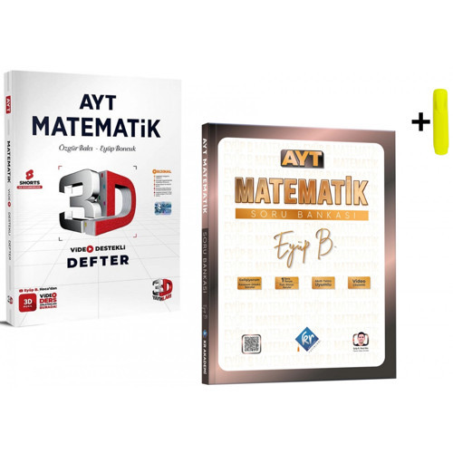 Eyüp B. AYT Matematik Video Defter Soru Bankası Seti 3D - KR Akademi Yayınları