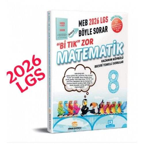 Sinan Kuzucu Yayınları 2026 8. Sınıf Bi Tık Zor Matematik Soru Bankası