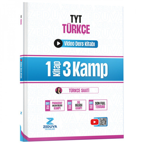 Zeduva Yayınları Türkçe Saati TYT Türkçe 1 Kitap 3 Kamp Video Ders Kitabı