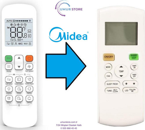 Midea-Mdv Uyumlu Klima Kumandası