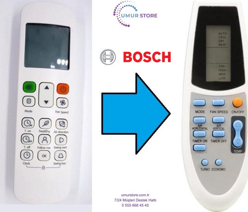 Bosch-Midea MSMBCU-18HRFN8MOB02-18HFN8 Uyumlu Klima Kumandası