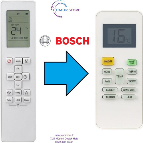 Bosch RG10B(G)BGEF Uyumlu Klima Kumandası