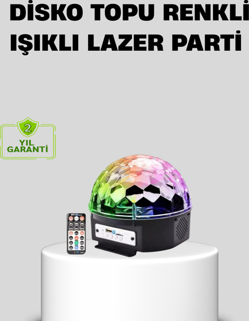Ritim Hassasiyetli Bluetooth Hoparlörlü Disko Işığı Döner LED Efektli