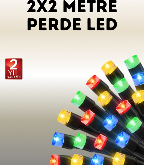 Taşınabilir Pil İle Çalışan LED Işık – 2x2 Metre Perde Modeli