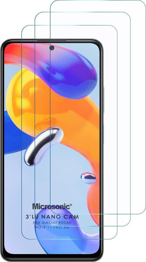 Xiaomi Redmi Note 11 Pro 5G Screen Protector Nano Glass Cam Ekran Koruyucu (3`lü Paket)