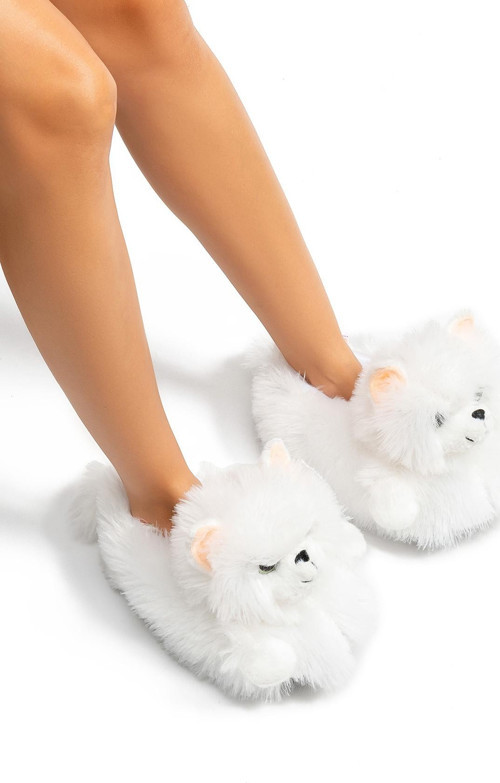 Kedi-3 Kadın Hayvanlı Panduf Beyaz 36/41
