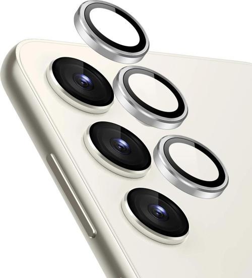 Samsung Galaxy S23 FE Tekli Kamera Lens Koruma Camı Gümüş