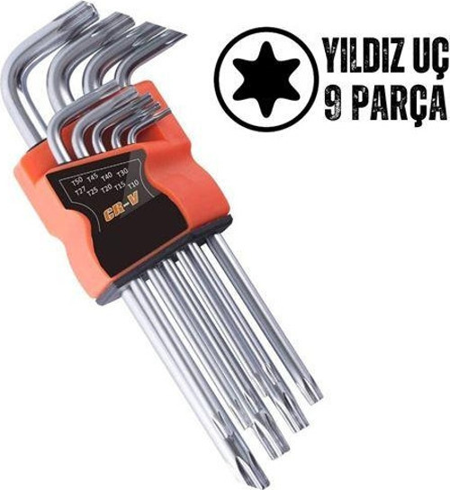 Turk Yıldız Torx Combination 9 Parça Alyan Seti