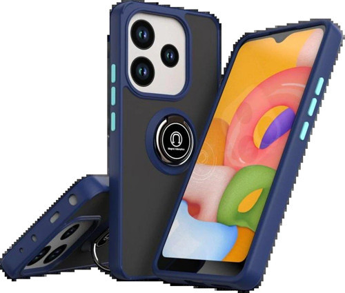 Xiaomi Redmi Note 14 4G Montreal Yüzüklü Silikon Kapak - Lacivert-(5796)