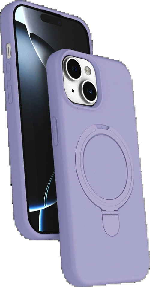 Apple Iphone 14 Regal Magsafe Standlı Kapak - Lila-(5796)