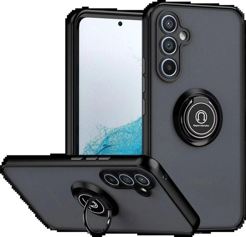 Samsung Galaxy S25 Fe Montreal Yüzüklü Silikon Kapak - Siyah-(5796)