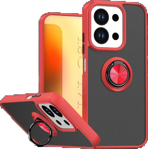Xiaomi Redmi 15C 4G Montreal Yüzüklü Silikon Kapak - Kırmızı-(5796)