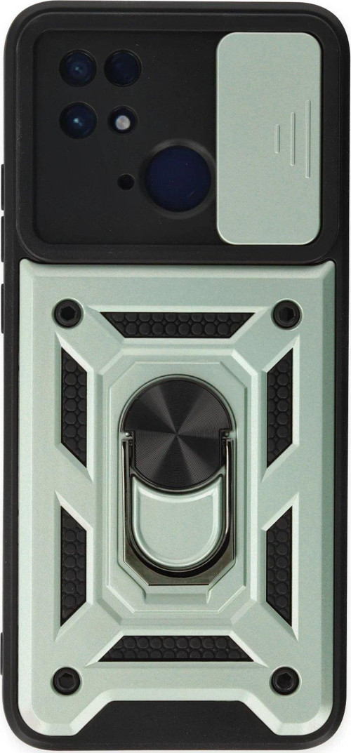 Xiaomi Redmi 10C Kılıf Pars Lens Yüzüklü Silikon - Yeşil-(5796)