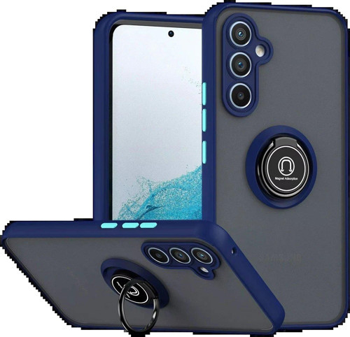 Samsung Galaxy S25 Fe Montreal Yüzüklü Silikon Kapak - Lacivert-(5796)