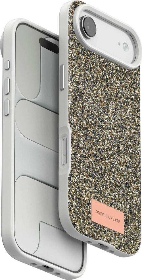 Apple Iphone 17 Air Bright Simli Kapak - Çöl Titanyum-(5796)