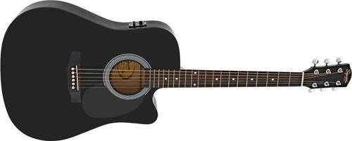 SA-105CE Dreadnought Cutaway BLK