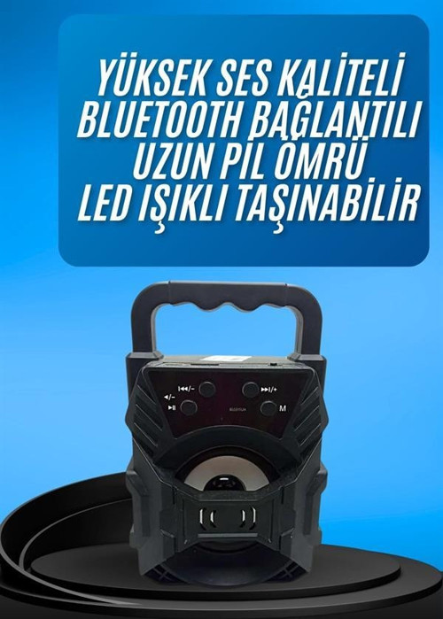 Işıklı Bluetooth Hoparlör Ses Bombası Taşınabilir Yüksek Ses Kaliteli Radyo Özelliği