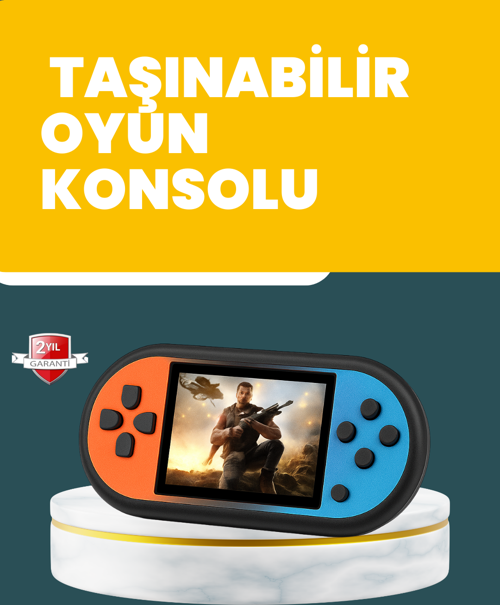 520 Oyunlu Mini Oyun Konsolu AV Çıkışlı HD LCD Ekranlı