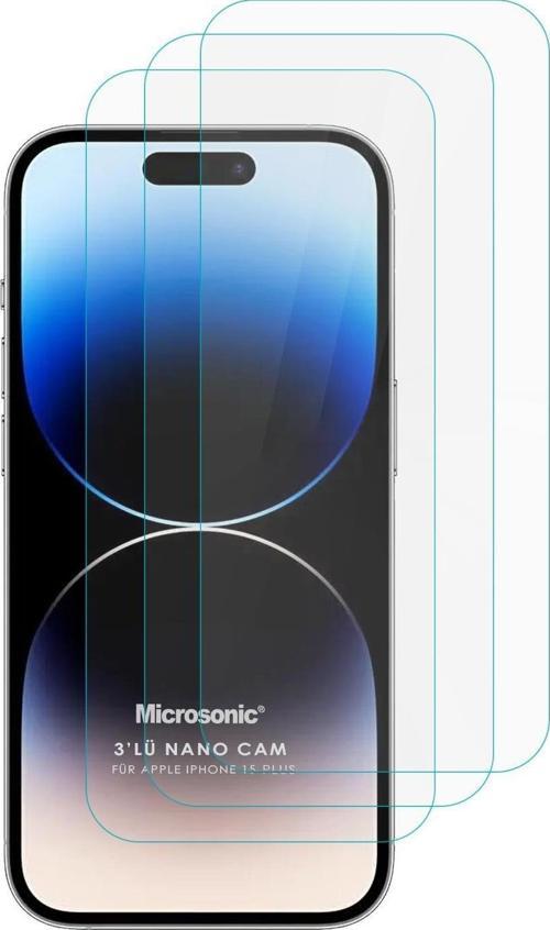 Apple iPhone 15 Plus Screen Protector Nano Glass Cam Ekran Koruyucu (3`lü Paket)