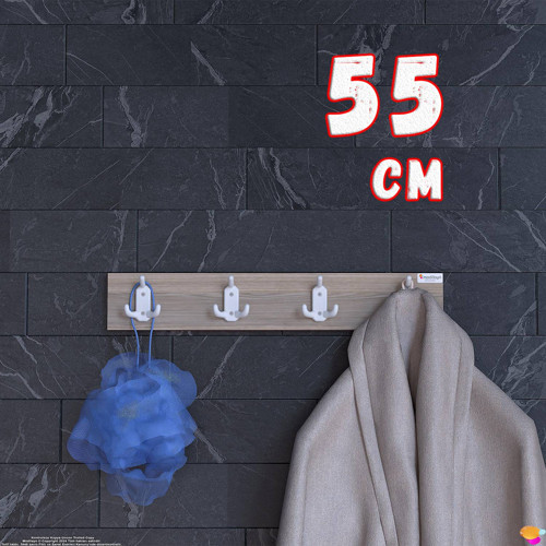 ARI Serisi 12 Kancalı 51,4x9,6 cm 4'lü Set Banyo Askısı | Ekstra Düzen ve Yer Tasarrufu
