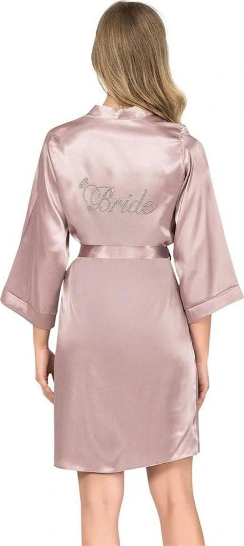 Vizon Kısa Saten Bride Sabahlık