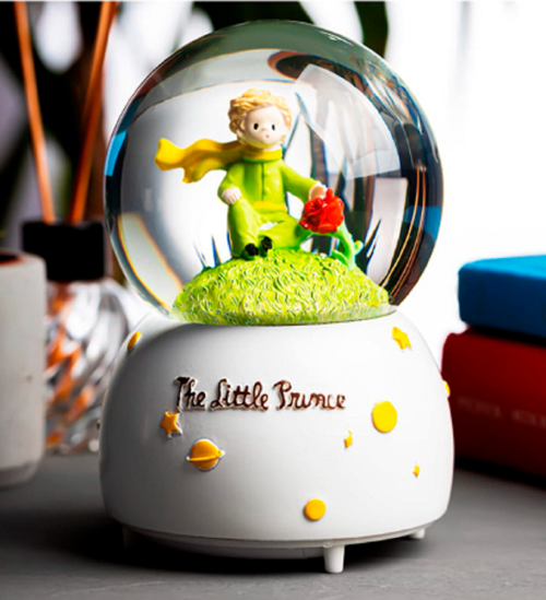 The Little Prince Küçük Prens Müzikli Işıklı Otomatik Kar Tanesi Püskürtmeli Büyük Boy Kar Küresi