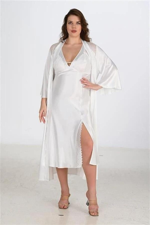 2li Ekru Sabahlık Takımı Bigsize 6224