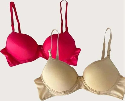 Ten-Kırmızı 2'li Mikro Kumaş Push Up Dolgulu Balenli Günlük Destekli Sütyen