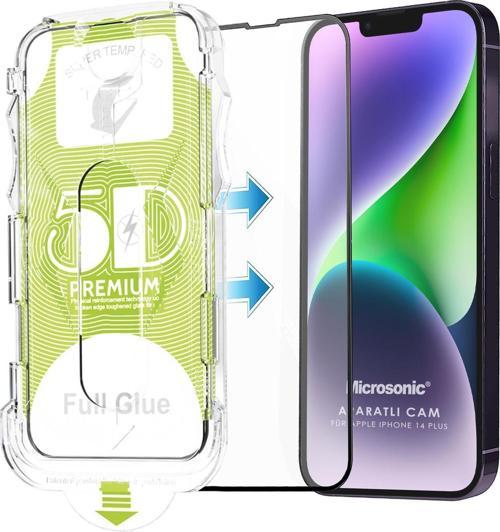 Apple iPhone 14 Plus Magic Uygulama Aparatlı Tam Kapatan Ekran Koruyucu Siyah