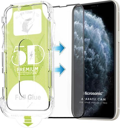 Apple iPhone 11 Pro Magic Uygulama Aparatlı Tam Kapatan Ekran Koruyucu Siyah